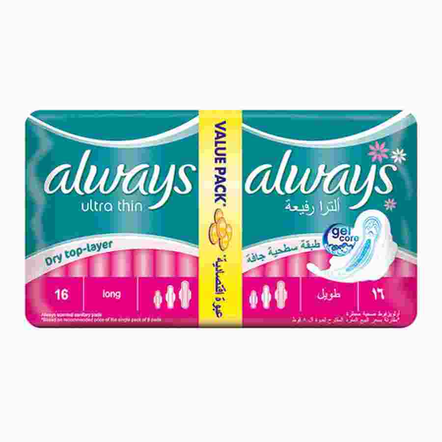 Always Pads Ultra Thin Long Value Pack - Sanitary Napkins